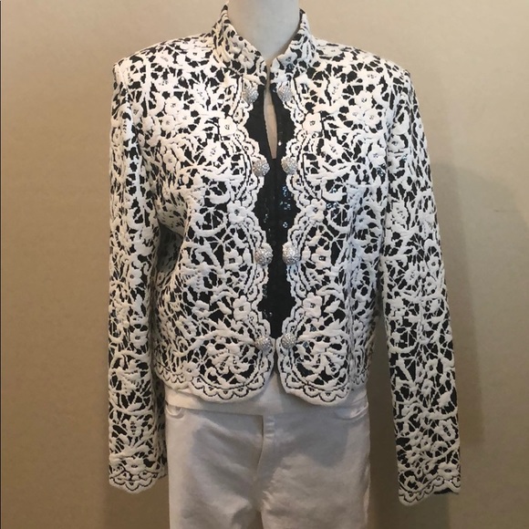 St. John Jackets & Blazers - St John Evening Jeweled Silk Jacket (12)